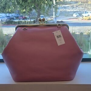 NWT 🌹 Coach Rose Kisslock Frame Shoulder Bag Oversized Clutch 🎁